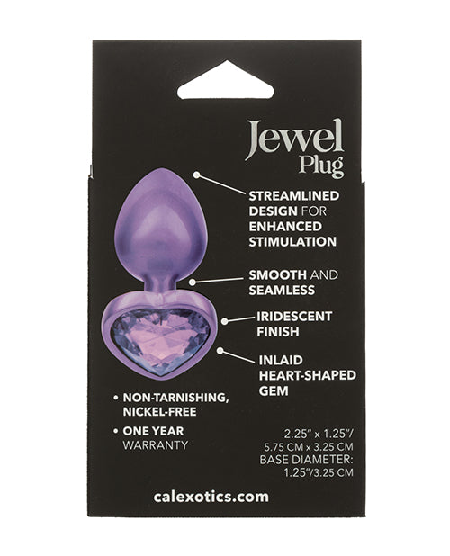 Jewel Amethyst Heart Butt Plug - Small, Purple