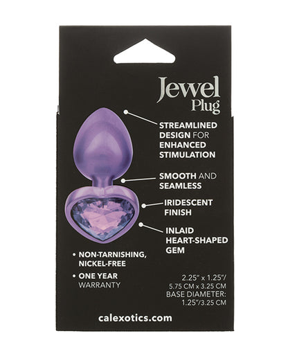 Jewel Amethyst Heart Butt Plug - Small, Purple