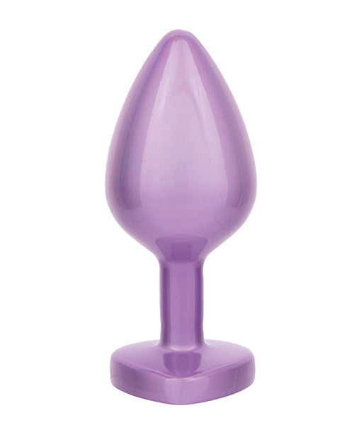 Jewel Amethyst Heart Butt Plug - Large, Purple