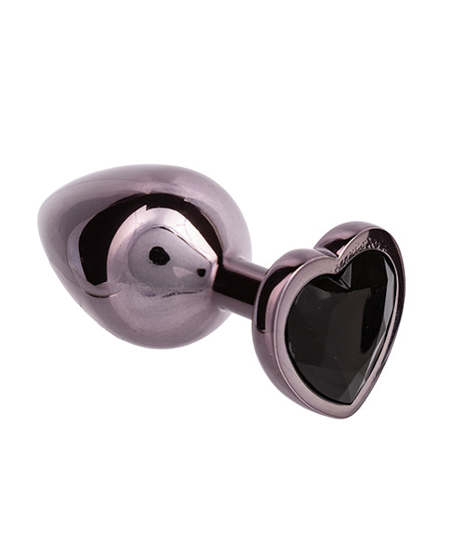 Jewel Jewel Black Diamond Heart Butt Plug - Large, Black - Image 4
