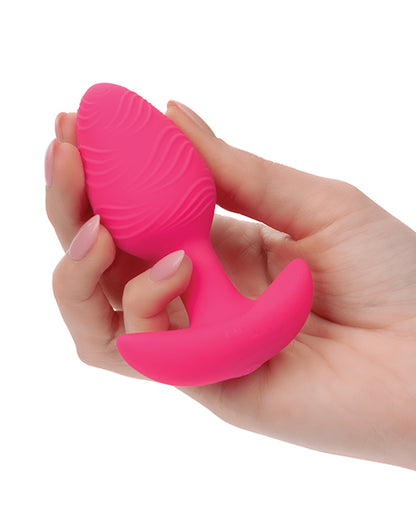 Cheeky Glow in the Dark Vibrating Butt Plug - Pink