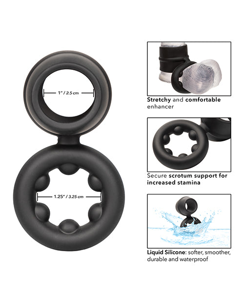 Alpha Liquid Silicone Dual Magnum Ring - Black