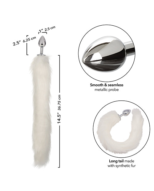 Running Wild White Tail Metallic Anal Probe