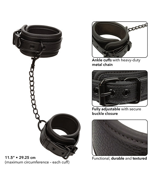 Nocturnal Collection Adjustable Ankle Cuffs - Black