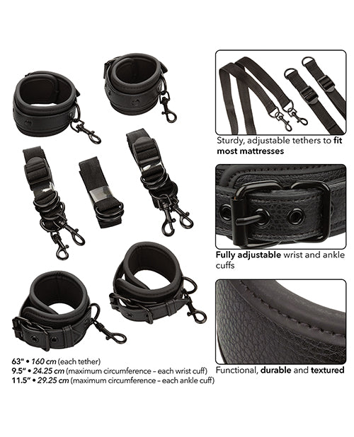 Nocturnal Collection Adjustable Bed Restraints - Black