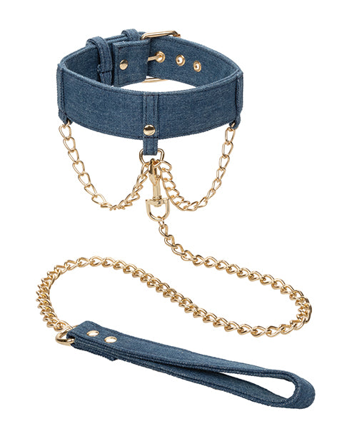 Ride 'Em Premium Denim Collection Collar w/Leash