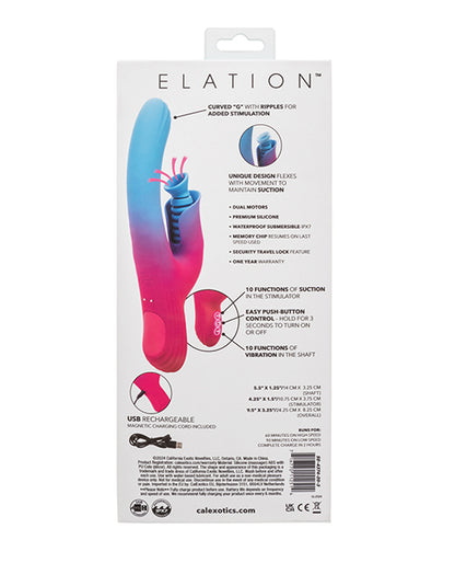 Elation Dual Stimulator w/Suction - Blue/Pink
