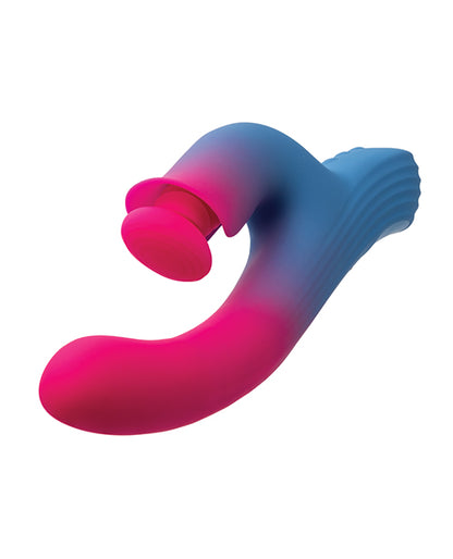 Elation Thrusting Dual Stimulator - Blue/Pink