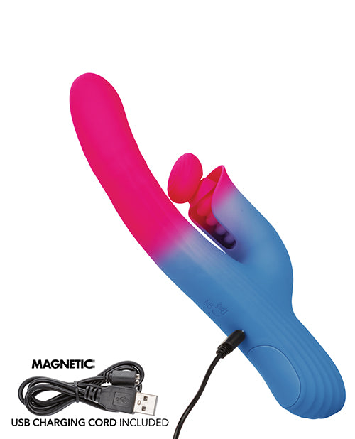 Elation Thrusting Dual Stimulator - Blue/Pink