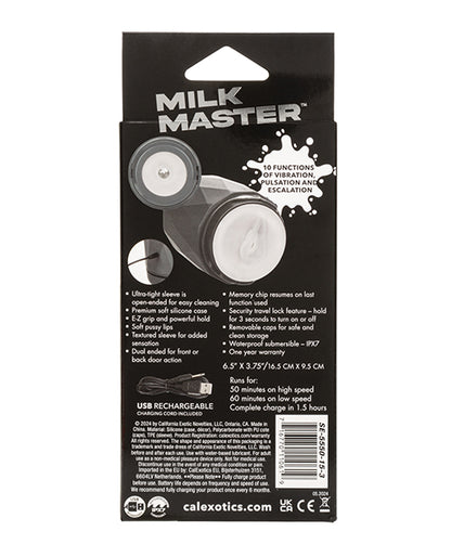 Milk Master Vibro Squeeze Pussy Stroker - Black