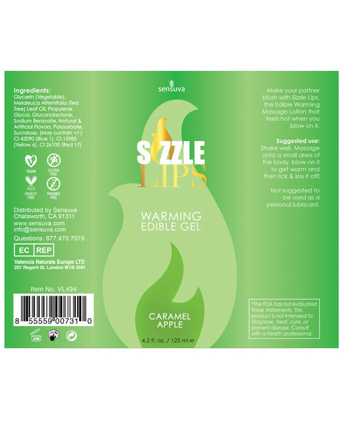 Sizzle Lips Warming Gel - 4.2 oz Bottle Caramel Apple