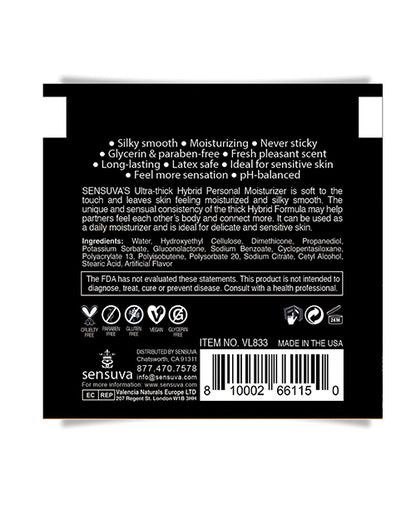 Sensuva Ultra Thick Hybrid Personal Moisturizer Single Use Packet - 6 ml Blueberry Muffin