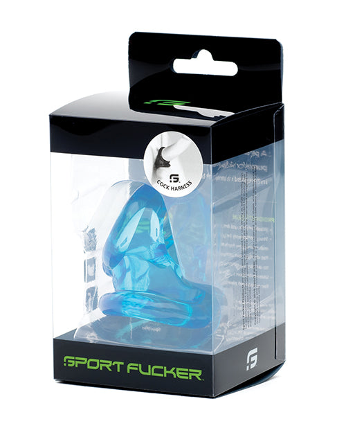 Sport Fucker Cock Harness - Ice Blue