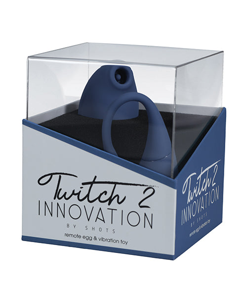 Twitch Shots Twitch 2 Vibrator w/Remote Control Vibrating Egg - Blue Grey - Image 4
