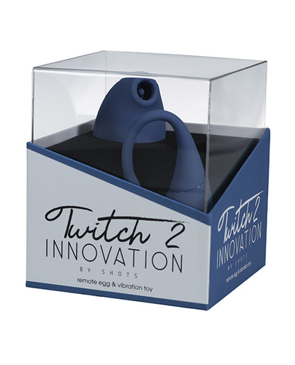 Twitch Shots Twitch 2 Vibrator w/Remote Control Vibrating Egg - Blue Grey - Image 4