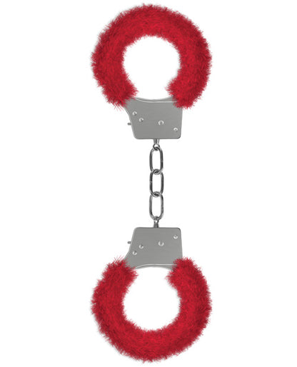 Shots Ouch Beginner's Handcuffs Furry - Red