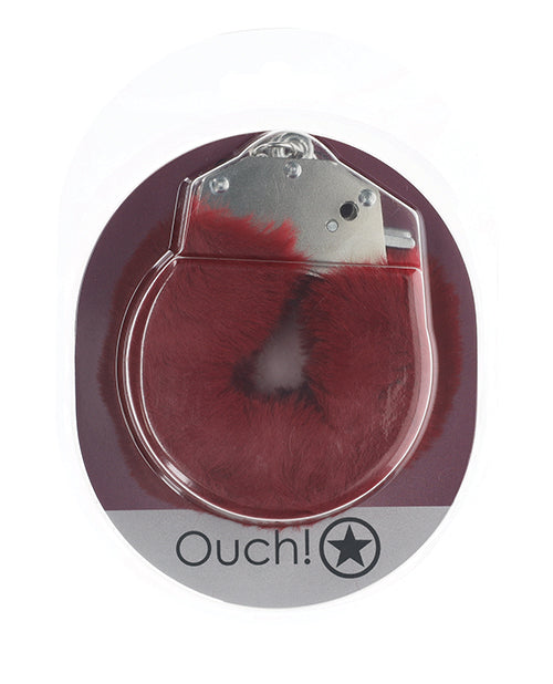 Shots Ouch! Heavy-duty Fluffy Handcuffs - Burgundy