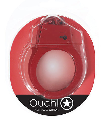 Shots Ouch! Classic Metal Handcuffs - Red