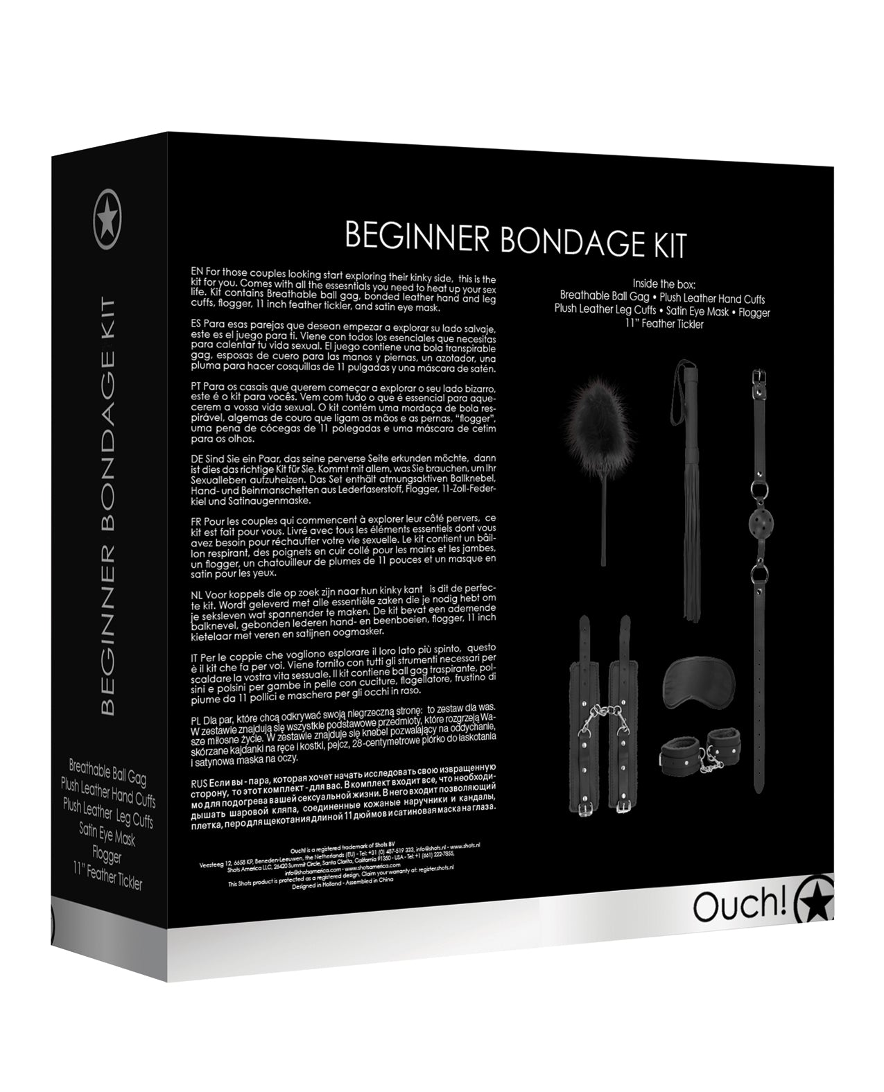 Shots Ouch Beginner's Bondage Kit - Black