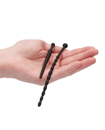 Shots Ouch Urethral Sounding Beginner's Silicone Plug Set - Black