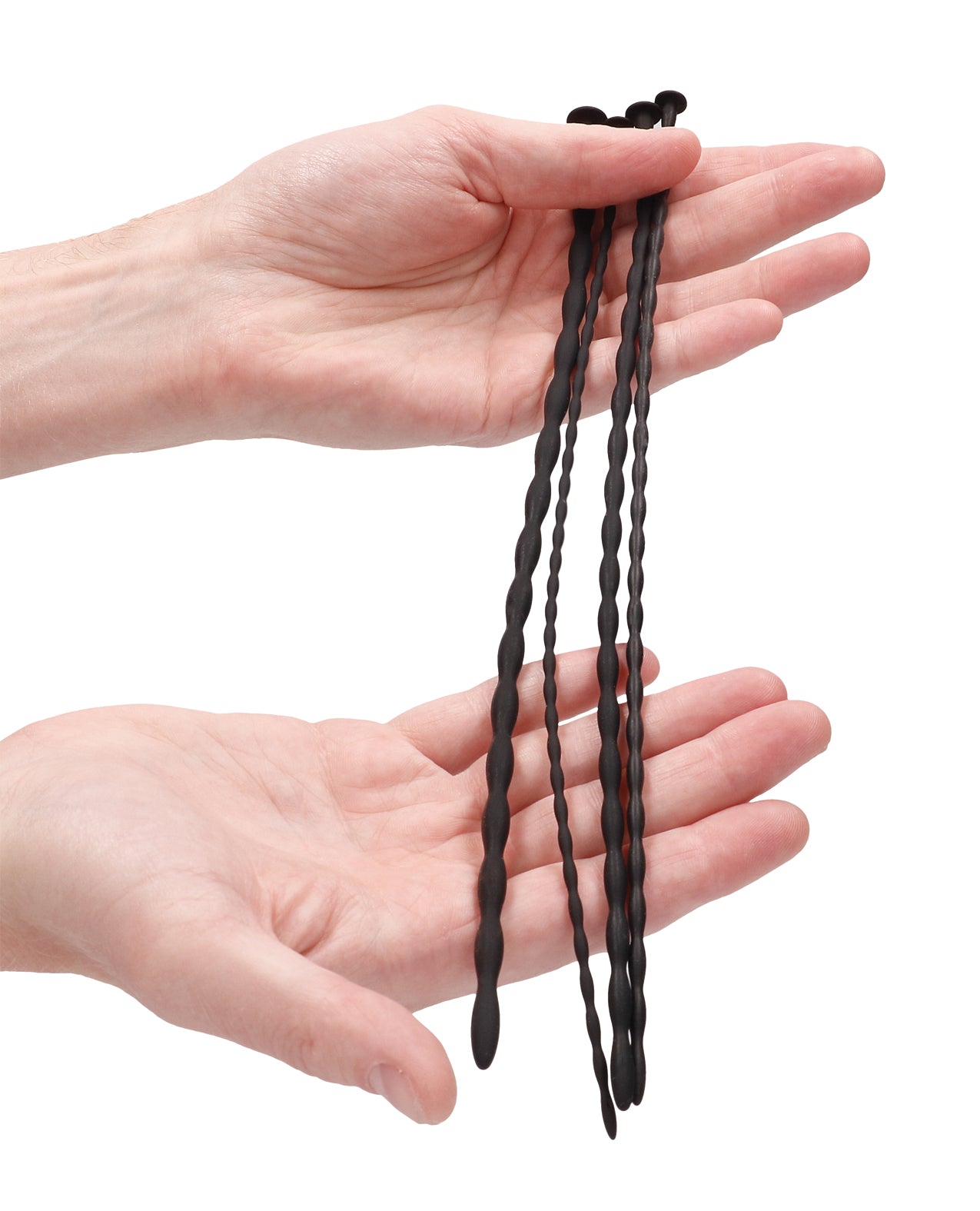 Shots Ouch Beginner's Urethral Sounding Silicone Spiral Screw Plug Set - Black