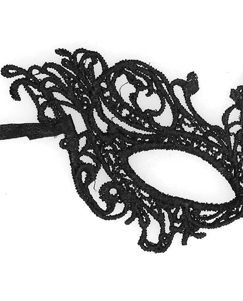 Shots Ouch Black & White Lace Eye Mask - Royal Black