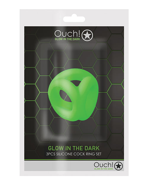 Ouch Shots Ouch Cock Ring & Ball Strap - Glow in the Dark - Image 4