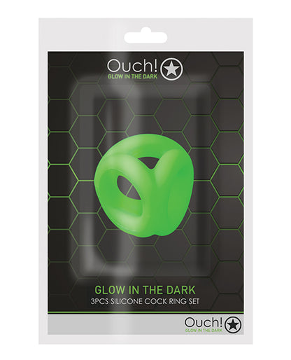 Ouch Shots Ouch Cock Ring & Ball Strap - Glow in the Dark - Image 4