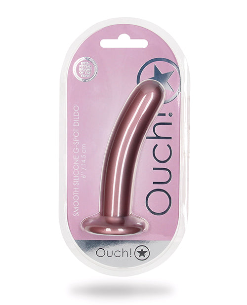 Shots Ouch 6" Smooth G-Spot Dildo - Rose Gold