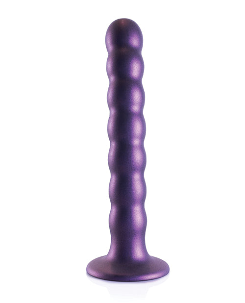 Shots Ouch 6.5" Beaded G-Spot Dildo - Metallic Purple