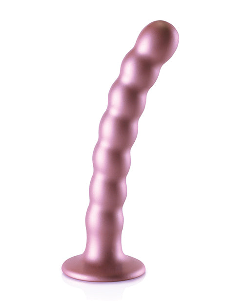 Shots Ouch 6.5" Beaded G-Spot Dildo - Rose Gold