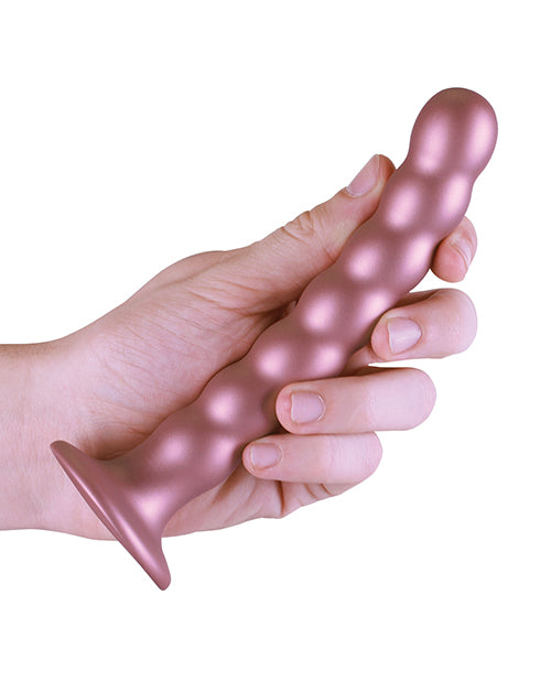 Shots Ouch 6.5" Beaded G-Spot Dildo - Rose Gold