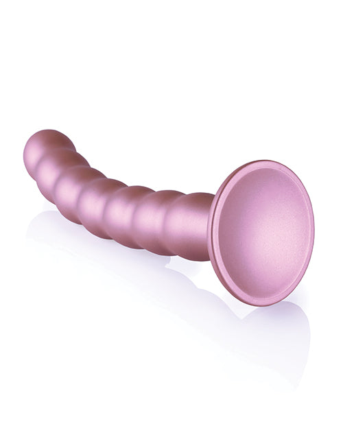 Shots Ouch 8" Beaded G-Spot Dildo - Rose Gold