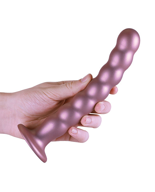 Shots Ouch 8" Beaded G-Spot Dildo - Rose Gold