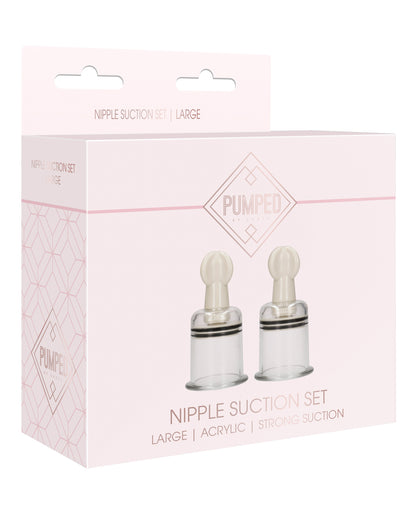Shots Pumped Nipple Suction Set - Large Clear