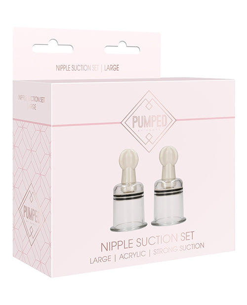 Shots Pumped Nipple Suctions Set - Large Clear