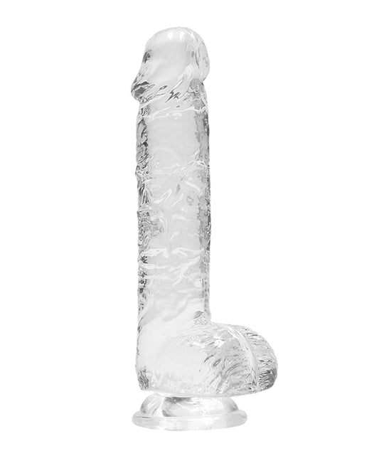 Shots RealRock Realistic Crystal Clear 6" Dildo w/Balls - Transparent Clear