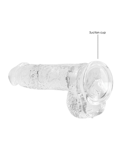 Shots RealRock Realistic Crystal Clear 6" Dildo w/Balls - Transparent Clear