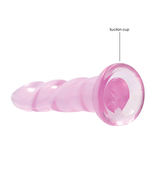 RealRock Shots RealRock Crystal Clear Non Realistic 7" Dildo - Pink - Image 2