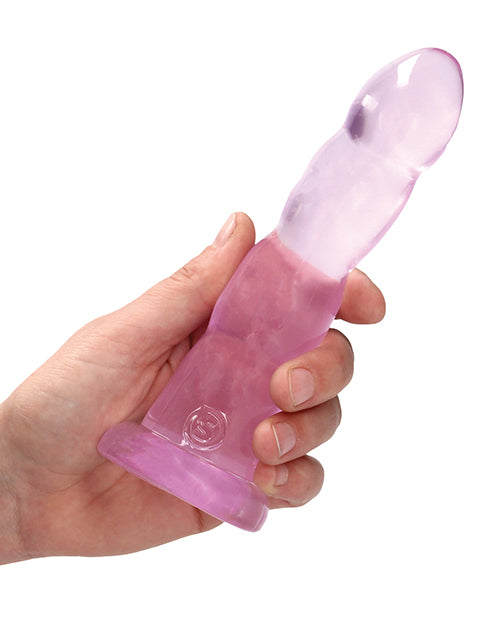 RealRock Shots RealRock Crystal Clear Non Realistic 7" Dildo - Pink - Image 3