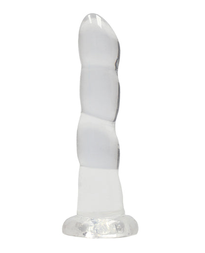 RealRock Shots RealRock Crystal Clear 7" Rippled Dildo - Transparent