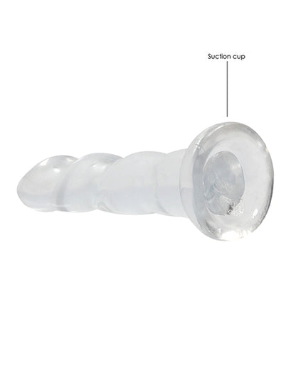 RealRock Shots RealRock Crystal Clear 7" Rippled Dildo - Transparent - Image 2
