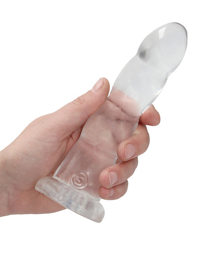 RealRock Shots RealRock Crystal Clear 7" Rippled Dildo - Transparent - Image 3
