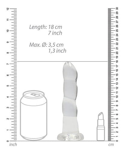 RealRock Shots RealRock Crystal Clear 7" Rippled Dildo - Transparent - Image 4