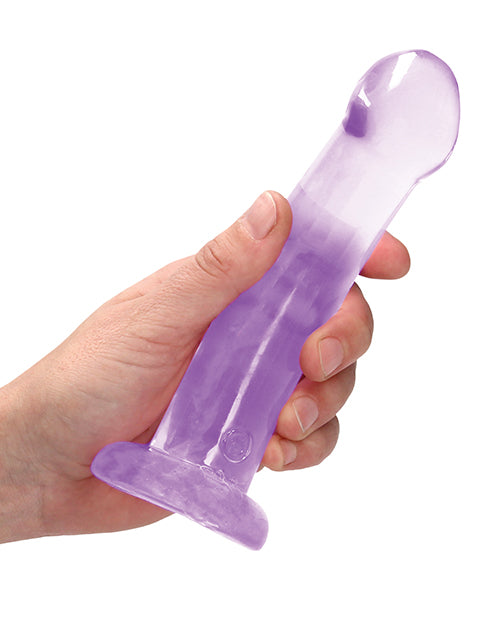 RealRock Shots RealRock Crystal Clear 7" Dildo - Purple - Image 4