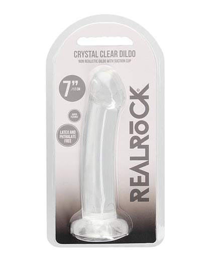 RealRock Shots RealRock Crystal Clear 7" Dildo - Transparent