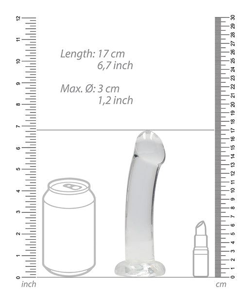 Shots RealRock Crystal Clear 7" Dildo  - Transparent