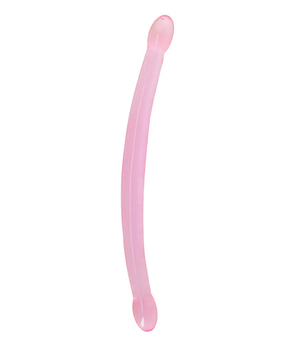 Shots RealRock Crystal Clear 17" Double Dildo - Pink
