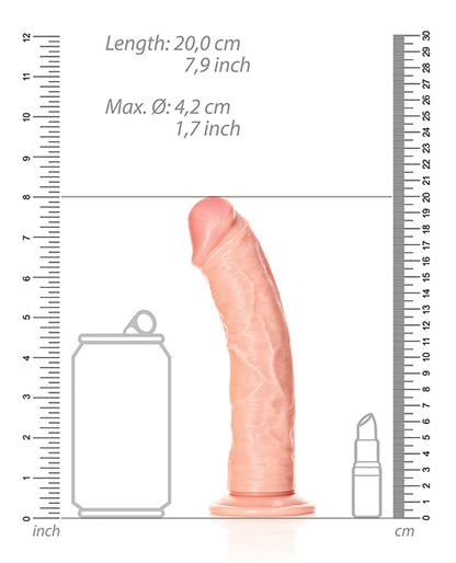 RealRock Shots RealRock Realistic 7" Curved Dildo - Flesh - Image 5