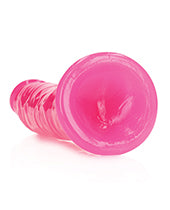 Shots RealRock 8" Slim Dildo Glow in the Dark - Neon Pink